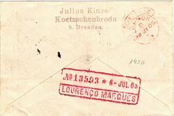 Inhambane. 1903 – D. Carlos I Mouchon. Sobrescrito circulado ...