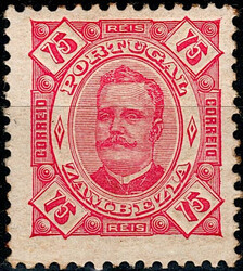 Zambézia * 1893/94 – D. Carlos I, tipo Diogo Neto. MF8, 75 réis, ...