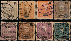 Zambézia * Marcofilia diversa. Lote com 8 selos da emissão de D. ...