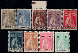 Guiné * 1925 – Ceres. Novas cores e valores. MF 192/200. Série ...