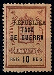 Guiné * 1919 – Imposto Postal. Estampilha fiscal, com sobrecarga ...
