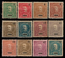 Timor * 1903 – D. Carlos I Mouchon. MF 99/110. Série completa, ...