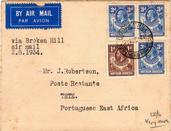 Moçambique * 1934 (01.08) – 1.º Voo de Broken Hill – Tete – ...