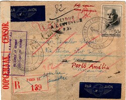 Moçambique * Correio Aéreo. Sobrescrito remetido registado por via ...