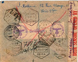 Moçambique * Correio Aéreo. Sobrescrito remetido registado por via ...