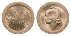 Cuproníquel – 20 Centavos. República, 1922. Soberba. Peso 5,98g, ...