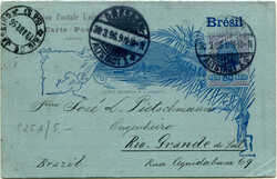 Brasil * 1895 – Pão de Açúcar. HG25, (80)+80 réis, azul e ...