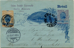 Brasil * 1895 – Pão de Açúcar. HG25, (80)+80 réis, azul e ...