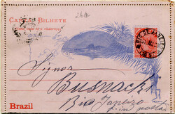 1891 – Liberdade. Carta Bilhete * HF26, 80 réis, rosa sobre ...