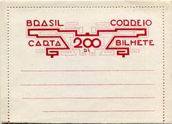 Brasil * 1935 – Desenho geométrico * Carta Bilhete. HF51, 200 ...