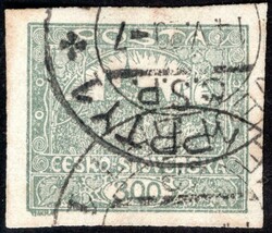 23 F, Vejprty forgery, 300 h greenish-grey, imperforated, VEJPRTY 1 ...