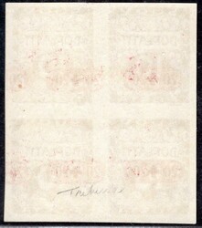 PLATE PROOF, Red Cross, overprint C red on imperforated block of 4 ...