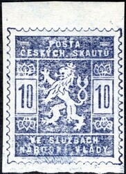 SK 1 ZT, Scouts, 10 h blue, worked edges, from ribbon, exp. Vrba