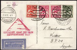 Sieger 104d, contracting state Danzig, zeppelin postcard 1931, ...