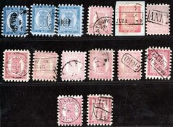 Finland, Mi. 3-4, National Emblem, 5 kop blue and 10 kop red, shades, ...
