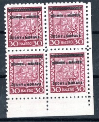 5 PD, corner block of 4, purple 30 h