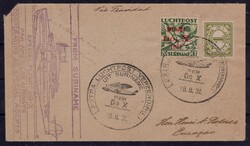 Surinam, airmail letter, year 1931 - DO-X, Suriname - Curacao, Mi 161 ...