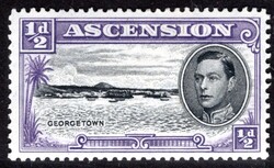 Ascencion - SG 38 ba, George VI, perforation 13, DV - LONG CENTRE BAT ...