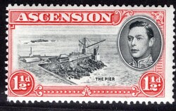 Ascencion - SG 40a, George VI, perforation 13 1/2, DV - DAVIT FLAW, ...