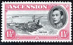 Ascencion - SG 40 fa, George VI, perforation 13, DV - DAVIT FLAW, cat ...