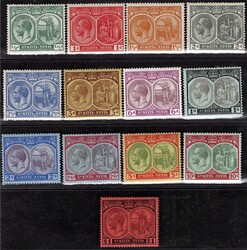 St. Kitts Nevis, SG 24-36, George V., 1/2 d-1 L, complete set