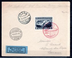 Lichtenstein - Zeppelin letter franked with 2 Fr. stamp. VADUZ 10.VI ...