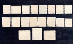 - 19, complete overprint series, tested by Gilbert