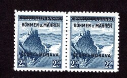 15, 2.50 CZK Strečno, double-sided with plate defect without dot ...