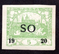 SO (3) Na, 5 h green! (dark) PSZ, overprint for urgent mail, green 5 ...