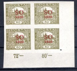 SO 16 DV, corner block of 4 with counters and DV on ZP 100 - skull in ...