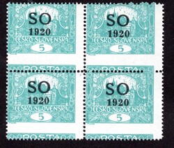 SO 3 B, 5 h blue-green, line number 13 3/4, 4 block with strongly ...