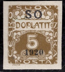 SO 33, overprint grey-black, brown-olive 5 h, wood in paper
