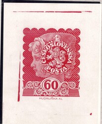 Alois Mudruňka, print of an unaccepted design (72x86 mm) worth 60 h ...
