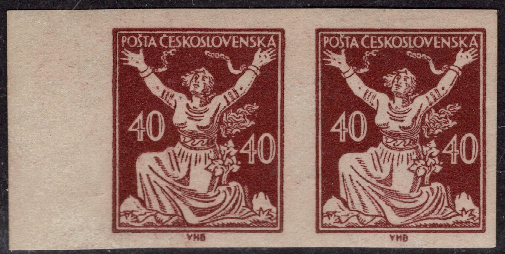 154 N, type II, OR, overprint, marginal, imperforated double strip ...