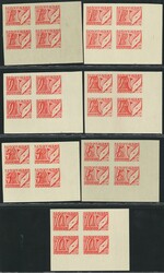 D 13 - 27, postage due, large format, unissued, imperforated, genuine ...
