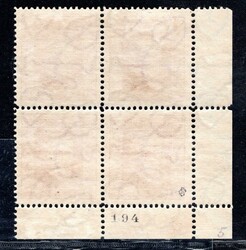 190, P 5, type I, TGM, corner 4-block with DČ 31- II- 2/I. , red 1 ...