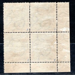 191, P 5, type I, TGM, corner 4-block with DČ 46.I, blue 2 Kč