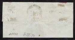 Lombardy - folded letter paid for with 3 YIII, 15 Centes machine ...