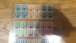 Austria - Feldpost - Mi. I - XIII, (without XI), (60 h in 4-block has ...