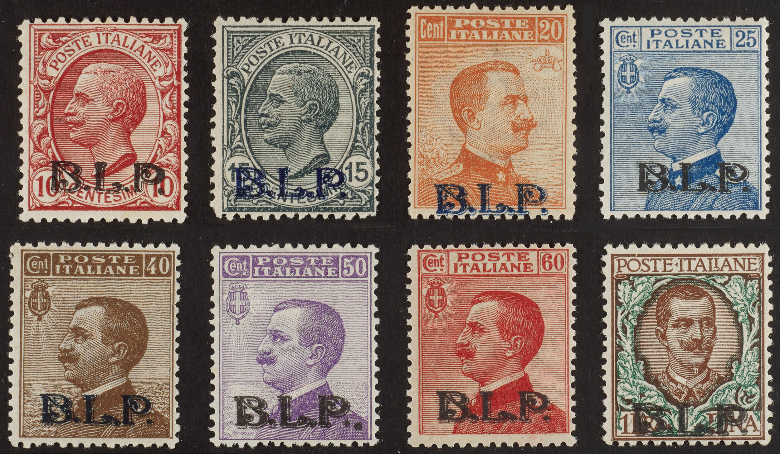 1922/23. Seconda emissione. La serie di otto valori nuovi con gomma ...