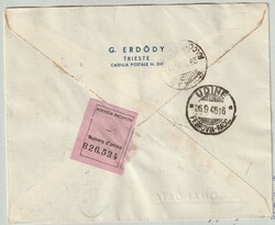 1946, registered express cover with superb franking combination from ...