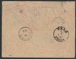 1879, beatiful cover from Tunisi to Prag, "via piroscafi italiani", ...