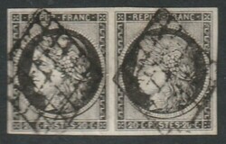 1849 "Ceres", used pair, full margins, very attractive, signed ...