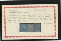 1874, definitives, 10, 15, 25 cents "I issue", lightly hinged, very ...