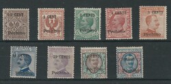1918, "Overpinted set on local currency", complete set, hinged, high ...