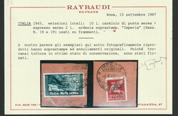 1945, C.L.N. Imperia, "Airmail", the complete set, used, each value ...