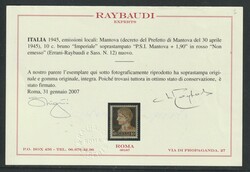 1945, CLN MANTOVA, "Not issued", MNH, luxus piece, only 200 issued, ...