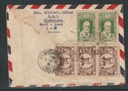 1946, registered airmail cover form Vientiane to Paris,interesting ...