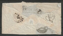 1860, cover to England franked with 2 Annas and 4 A. black cancelled ...