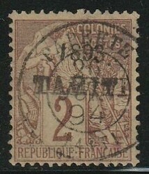 1893, "2 Cents 1893 Tahiti", signed Thiaude, very fine quality. ...